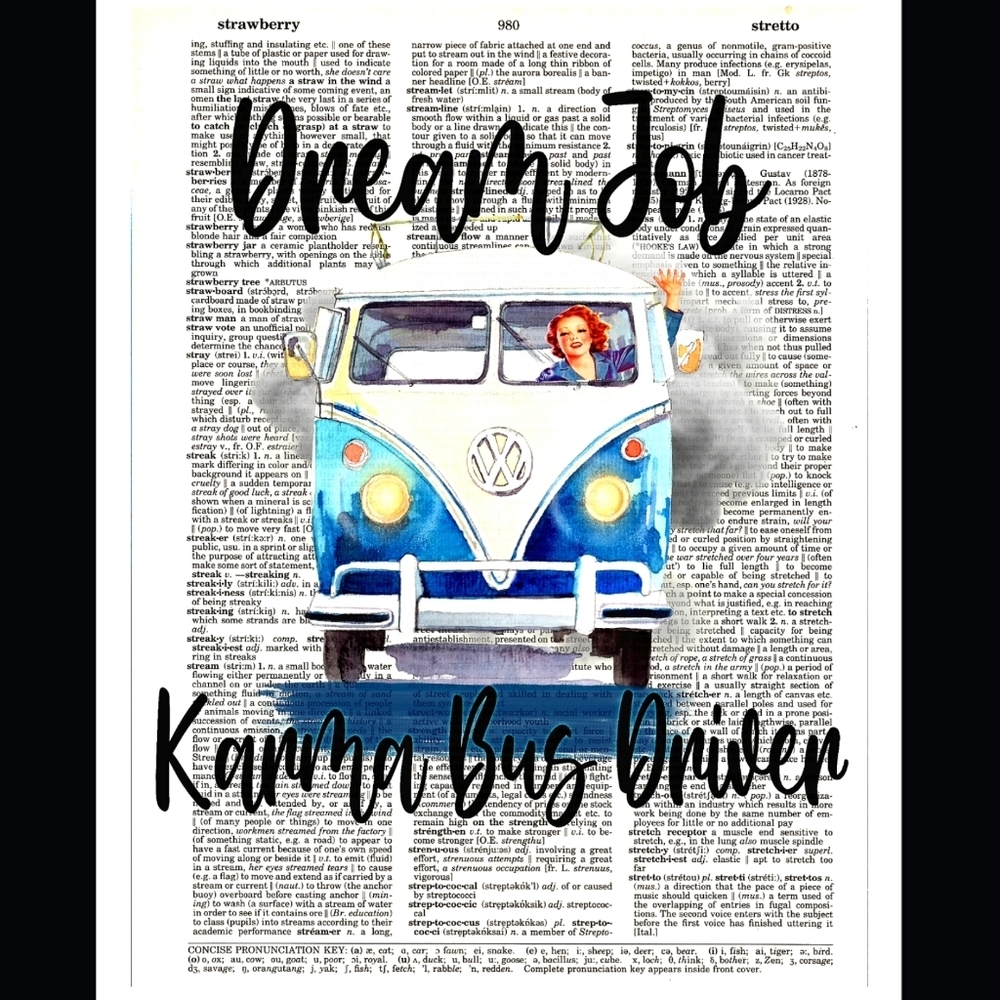 Karma Bus Driver Vintage Dictionary Art Print